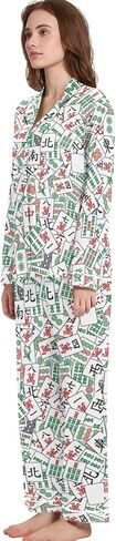 Womens Pajamas Set Long Sleeve Sleepwear 2 Piece Button Down Nightwear Soft Cotton Fall Pj Lounge Sets S-XXL in Kuwait