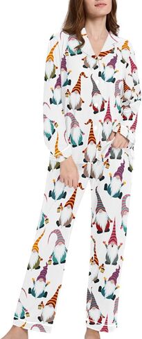 Womens Pajamas Set Long Sleeve Sleepwear 2 Piece Button Down Nightwear Soft Cotton Fall Pj Lounge Sets S-XXL in Kuwait