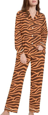 Womens Pajamas Set Long Sleeve Sleepwear 2 Piece Button Down Nightwear Soft Cotton Fall Pj Lounge Sets S-XXL in Kuwait