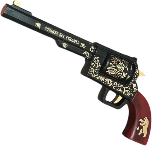 teland Ranger Foam Revolver Replica – 14" Post-Apocalyptic Prop with Gold Engraving & Wood-Color Grip | PU Foam Cosplay Collectible for Costume, Display & Halloween in Kuwait