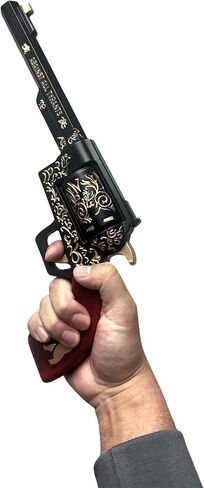 teland Ranger Foam Revolver Replica – 14" Post-Apocalyptic Prop with Gold Engraving & Wood-Color Grip | PU Foam Cosplay Collectible for Costume, Display & Halloween in Kuwait
