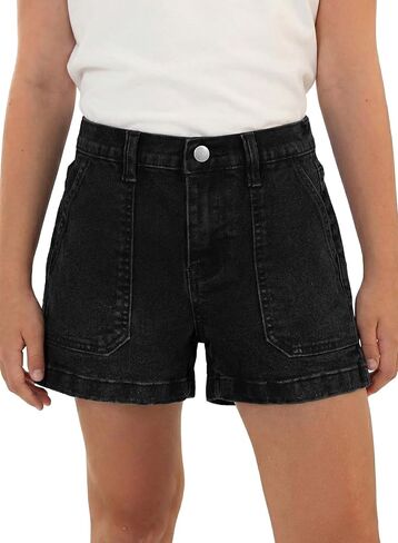 blibean Girls Jean Shorts Stretch Denim Shorty Shorts with Pockets Size 6-15 Years in Saudi Arabia