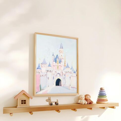 Kid's Room Print Nursery Decor Art Print Baby Room Wall Decor Soft Pastel Magic Castle Painting Dreamy Watercolor Fantasy Picture 12x16 Inch UnFramed for Playroom Princess Bedroom Children's Room​ in Saudi Arabia