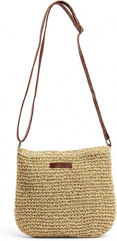 Straw Crossbody Bags for Women, Lightweight Straw Crossbody Bag for Daily Use, Paper Straw Crossbody Purse with Adjustable Strap for Casual Outings and Shopping, Woven Paper Straw Handbag in Saudi Arabia