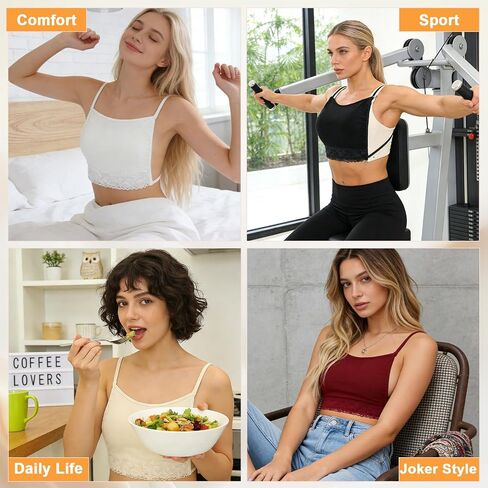 4pcs Women's Floral Lace Mock Camisole Lace Cleavage Cover Modesty Panel Hook to Bra Insert Mock Camisole Sets, Anti-Exposure Brooch Pins Reversible Neckline in Kuwait
