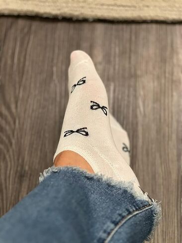 AIBFRID Women’s No Show Socks with Cute Bow – 5 Pairs Low Cut Ankle Socks, Invisible Cotton Blend Socks for Sneakers, Flats & Loafers, Soft Breathable Everyday Socks in Saudi Arabia