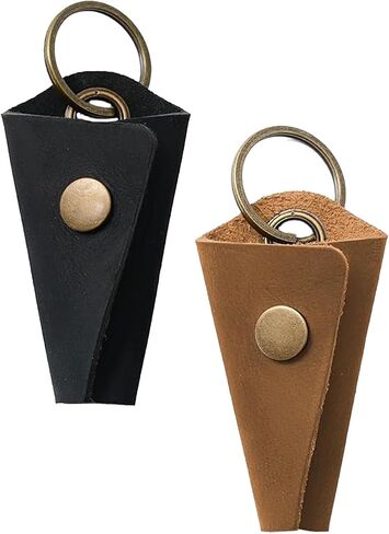Leather Key Holder Durable Understated and Exquisite Safekeeping with Snap Closure, Key Ring Cover and Silencer Sleeve in Saudi Arabia