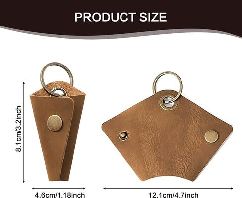 Leather Key Holder Durable Understated and Exquisite Safekeeping with Snap Closure, Key Ring Cover and Silencer Sleeve in Saudi Arabia