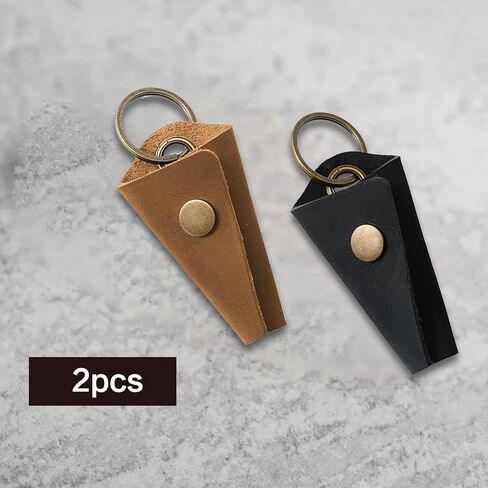 Leather Key Holder Durable Understated and Exquisite Safekeeping with Snap Closure, Key Ring Cover and Silencer Sleeve in Saudi Arabia