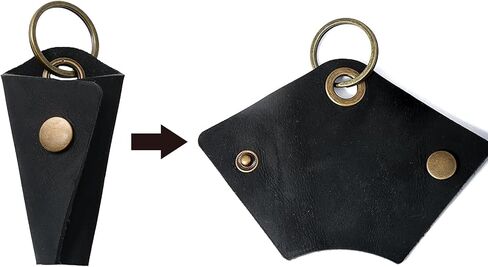 Leather Key Holder Durable Understated and Exquisite Safekeeping with Snap Closure, Key Ring Cover and Silencer Sleeve in Saudi Arabia