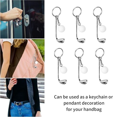 6PCS Golf Cart Keychain, Alloy Funny Keychains, Electroplating Mens Keychain, for Men Women Golfers Handbag in Saudi Arabia