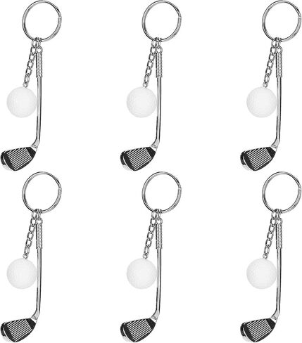 6PCS Golf Cart Keychain, Alloy Funny Keychains, Electroplating Mens Keychain, for Men Women Golfers Handbag in Saudi Arabia