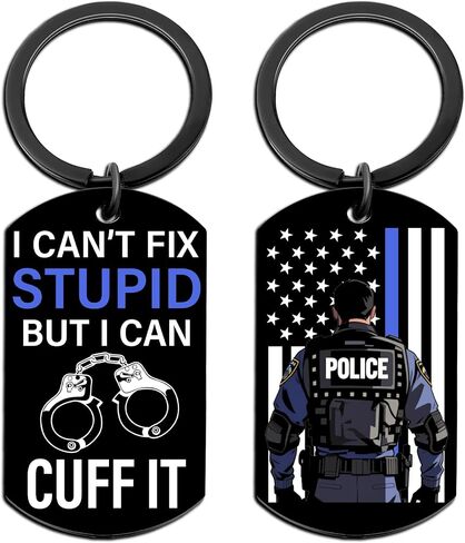 Aisity Police Officer Gifts for Men Cool Police Stuff Keychain for Policeman Officers Law Enforcement Gift Sheriff Academy Graduation Birthday Gift for Boyfriend Husband in Saudi Arabia