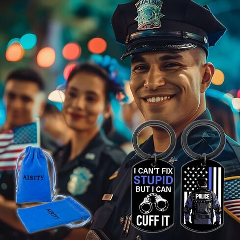 Aisity Police Officer Gifts for Men Cool Police Stuff Keychain for Policeman Officers Law Enforcement Gift Sheriff Academy Graduation Birthday Gift for Boyfriend Husband in Saudi Arabia