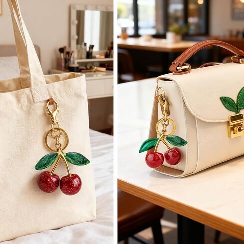 MOYEE Cherry Keychain Bag Charms Key Chains Women Cute Purse Charms for Handbags in Saudi Arabia