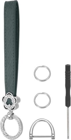 MECCANIXITY Leather Wristlet Keychain Car Key Chain Wristlet, Key Fob Holder Flower Style with D Ring and Key Ring in Kuwait