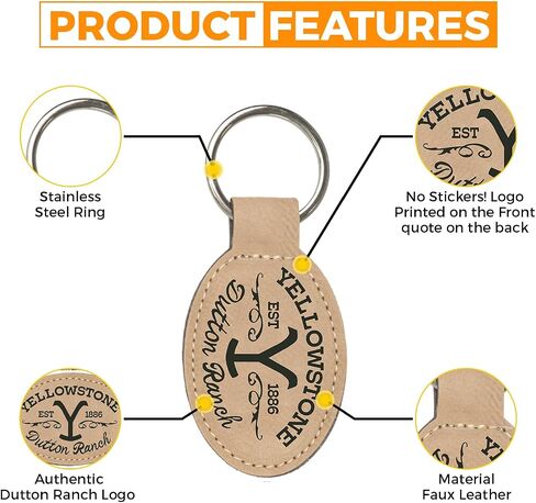 YELLOWSTONE TRAIN STATION Leatherette Keychain - Officially Licensed, Premium Quality, Handcrafted - Perfect Collectible Gift for Enthusiasts, Birthdays & Special Occasions in Kuwait