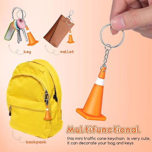 GALPADA Kawaii Mini Traffic Conechain Keychain PVC سبائك الزنك ملحق لطيف للبنين حقيبة مدرسية محفظة سحر هدية الحفلة in Kuwait