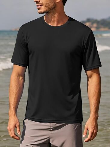 Men's Quick Dry Moisture Wicking Crew Neck Short Sleeve T Shirts Gym Running Surfing Beach Vacation Everyday Wear in Kuwait