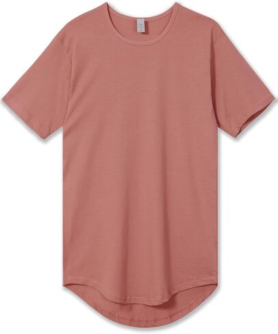 Allsense Men's Longline Drop-Cut T-Shirt, Premium Cotton Curved Hem Hipster Tee, Streetwear Layering Shirt in Saudi Arabia