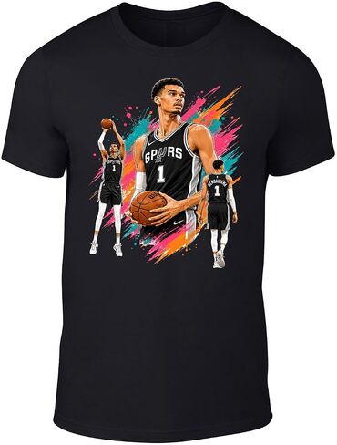 San Antonio Victor Wembanyama 3 Pic Style Throwback Style T-Shirt Men's Adult in Saudi Arabia