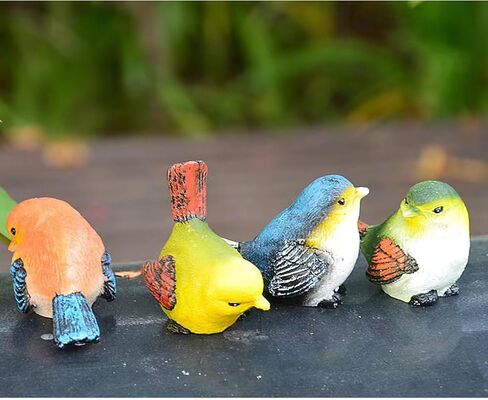 Set of 4 Handcrafted Resin Bird Statues Birds Animal Figurine Decoration for Outdoor Indoor Decoration at Lawn and Yard in Saudi Arabia