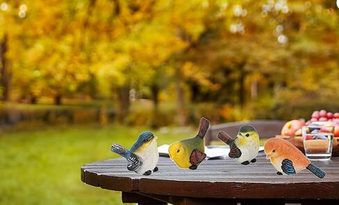 Set of 4 Handcrafted Resin Bird Statues Birds Animal Figurine Decoration for Outdoor Indoor Decoration at Lawn and Yard in Saudi Arabia