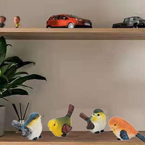 Set of 4 Handcrafted Resin Bird Statues Birds Animal Figurine Decoration for Outdoor Indoor Decoration at Lawn and Yard in Saudi Arabia