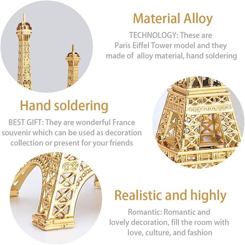 EMVANV Eiffel Tower Model,Paris Eiffel Tower Craft Architecture Model Desktop Home Decoration Art Present for Cake Topper Presents Party and Home Decoration(size:13cm/5.1inch), As Picture Show in Saudi Arabia