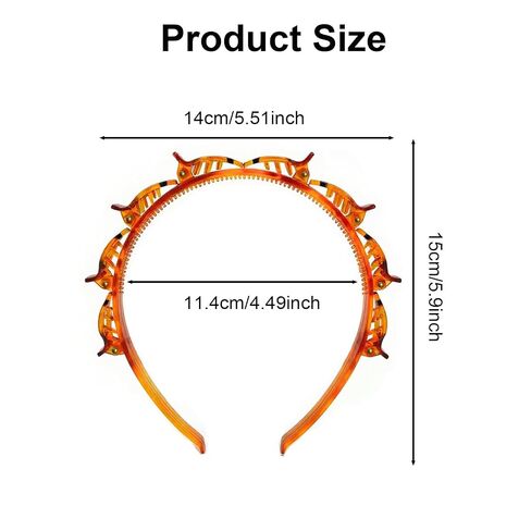 2 Pack Clip Headband Hairclip Headband Bangs Hairpin Braided Toothed Hairband 90s Curly Hair Accessories for Women Girls Black and Brown in Saudi Arabia