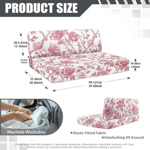 Pink Rose Pattern RV Dinette Sofa Cover 2 Pcs Soft Camper Cushions Slipcovers for Travel Trailer Couch Bench Rectangle Loveseat Protective Cover for RV Accessories in Saudi Arabia