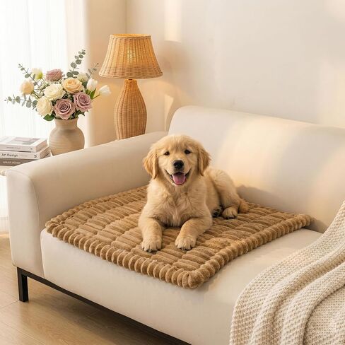 Non Slip Couch Armrest Covers for Dogs, Fuzzy Pet Couch Arm Covers for Sofa Pet Friendly, Soft Sofa Slipcovers Recliner Chair Arm Protector Washable (Camel, 27.6" x 27.6") in Saudi Arabia