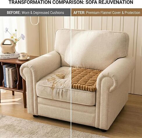 Non Slip Couch Armrest Covers for Dogs, Fuzzy Pet Couch Arm Covers for Sofa Pet Friendly, Soft Sofa Slipcovers Recliner Chair Arm Protector Washable (Camel, 27.6" x 27.6") in Saudi Arabia
