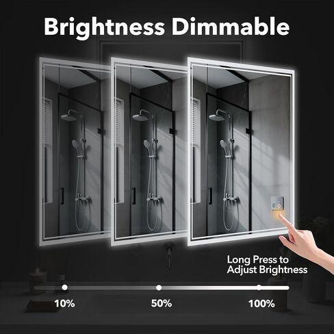 LED Bathroom Mirror, 24"x32" Vanity Mirror with Lights, IP44 Enhanced Anti-Fog, 3 Colors Dimmable, Backlit, Memory Function, Led Mirror with Light for Bathroom, Horizontal/Vertical in Kuwait
