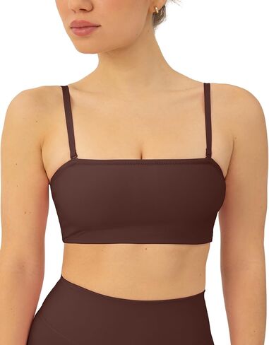 PAVOI ACTIVE Sports Bandeau Bras for Women - Padded Low Support Workout Yoga Bandeau Bra with Convertible Straps - FlexFlow in Saudi Arabia