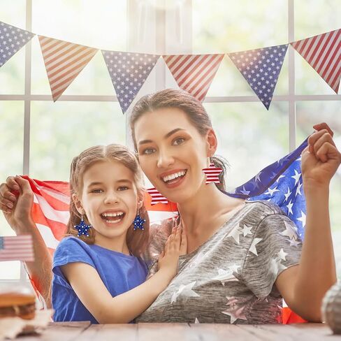 American Flag Earrings for Women - Patriotic Red White and Blue USA Star Drop Dangle Earrings 4th of July Outfit Independence Day Accessories Jewelry Gifts in Saudi Arabia