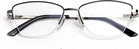 Half Frame Reading Glasses for Women Metal Readers with Spring Hinges 1.0 1.25 1.5 1.75 2.0 to 3.5 in Kuwait