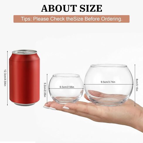 12pcs Clear Round Glass Vases Bowl Flower Vase,3.7"W X3.1"H Set of 6pcs Globe Vase 2.6"W X 2"H Set of 6pcs Candle Holder,Bud Vases in Bulk for Centerpieces,Party Decor,Table Decoration and Home Decor in Saudi Arabia