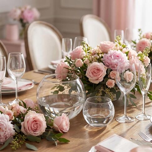 12pcs Clear Round Glass Vases Bowl Flower Vase,3.7"W X3.1"H Set of 6pcs Globe Vase 2.6"W X 2"H Set of 6pcs Candle Holder,Bud Vases in Bulk for Centerpieces,Party Decor,Table Decoration and Home Decor in Saudi Arabia
