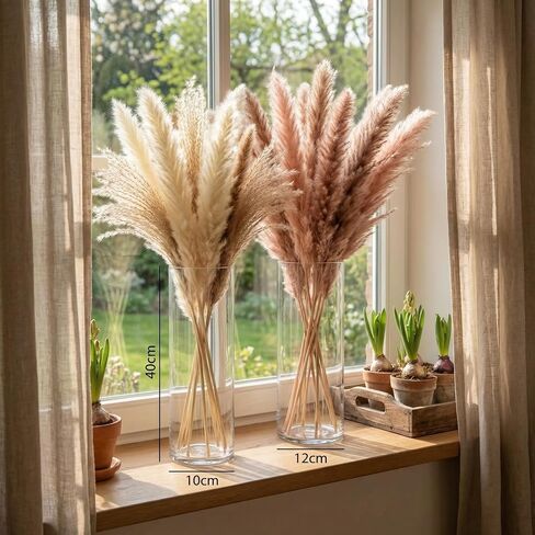 Tall Clear Acrylic Cylinder Vase Set, 2 Pack Shatterproof Plastic Vases (3.9"x15.7", 4.7"x15.7") for Long Stem Flowers & Wedding in Saudi Arabia