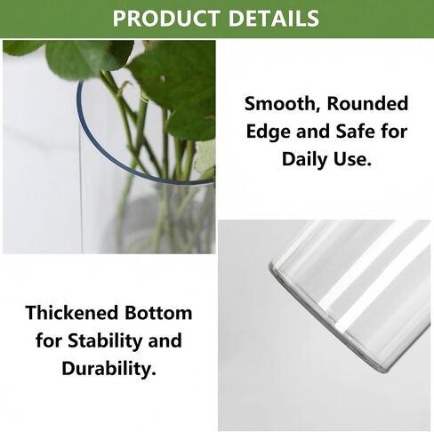 Tall Clear Acrylic Cylinder Vase Set, 2 Pack Shatterproof Plastic Vases (3.9"x15.7", 4.7"x15.7") for Long Stem Flowers & Wedding in Saudi Arabia