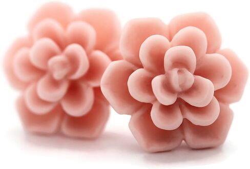 Titanium Succulent Stud Earrings for Sensitive Ears, Hypoallergenic Nickel-Free in Kuwait