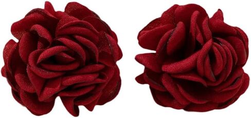 Charm Red Rose Flower Earrings for Women Vintage Statement Big Fabric Camellia Floral Stud Earring Y2k Valentines Jewelry Gift Party Dress Accessories in Saudi Arabia