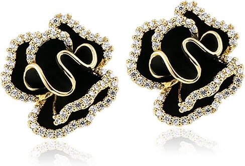 Lhysh Rose Flower Stud Earrings for Women Flower Sterling Silver Post Earrings Hypoallergenic Earrings Cute Studs For Her Nickel Free in Saudi Arabia