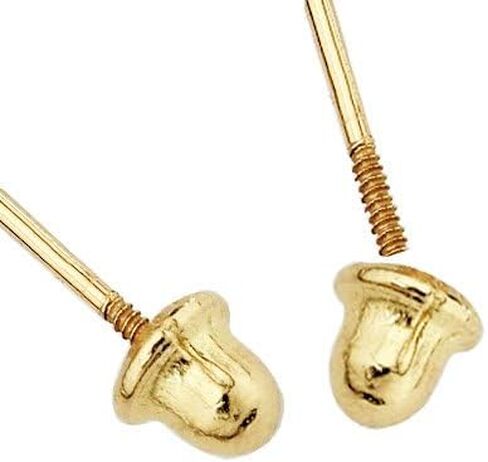 14k Yellow Gold Butterfly Stud Earrings with Screw Back in Kuwait