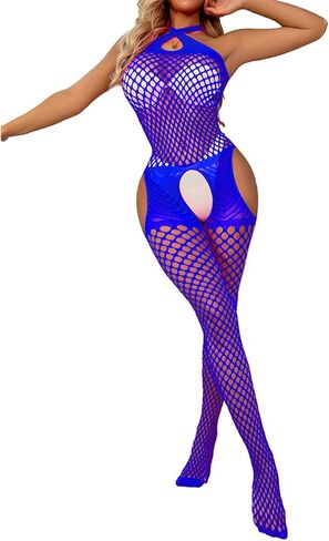 Lingerie for Women Crotchless Bodystocking Plus Size Sheer Fishnet Bodysuit Lingerie Club Stripper Sexy Tights in Saudi Arabia