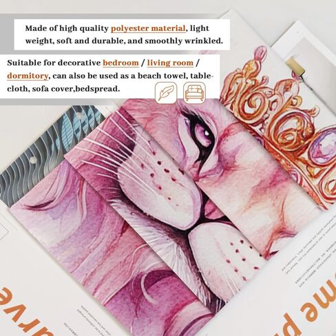 Royal Lion Nature Peach Wall Tapestry, Elegant Decorative for Bedroom, Living Room, Dorm, Bohemian Aesthetic Tapestries for All Seasons 40x60 Inch in Kuwait