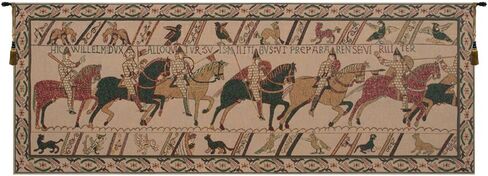 C Charlotte Home Furnishings Inc Bayeux William's Troops Belgian Tapestry Wall Hanging | Viscose Cotton and Polyester Blend Wall Art | 22 in. x 60 in | Home Decor Accents in Saudi Arabia