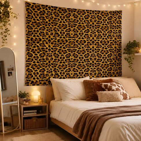 SparkLia Boho Leopard Print Tapestry, Aesthetic Cheetah Print Wall Hanging for Bedroom Living Room Dorm Decor - 51.2" x 59.1" in Kuwait