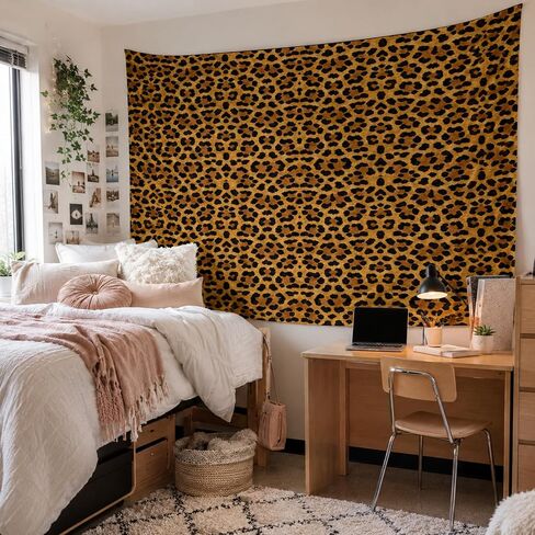 SparkLia Boho Leopard Print Tapestry, Aesthetic Cheetah Print Wall Hanging for Bedroom Living Room Dorm Decor - 51.2" x 59.1" in Kuwait